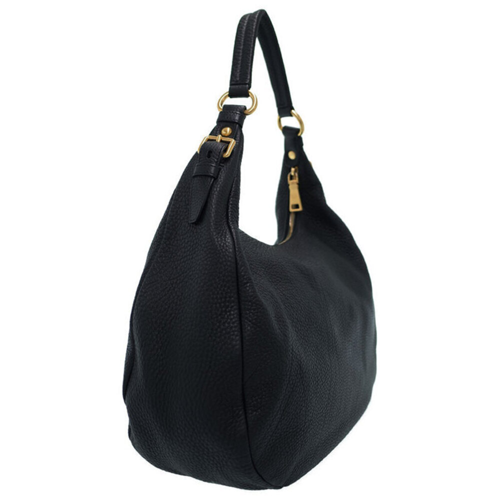 Prada Hobo Black Daino Leather Vitello Bag